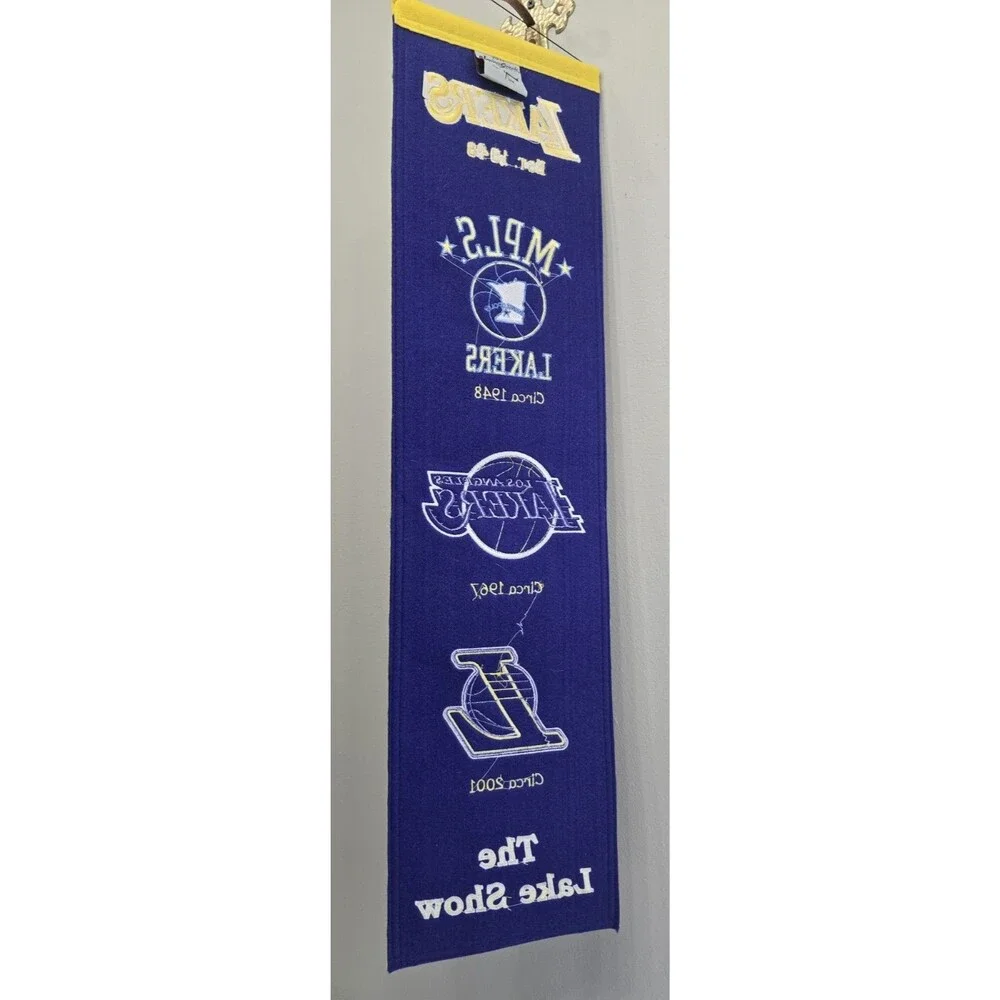 Los Angeles Lakers NBA Winning Streak Embroidered Wool Heritage Wall Banner 2017